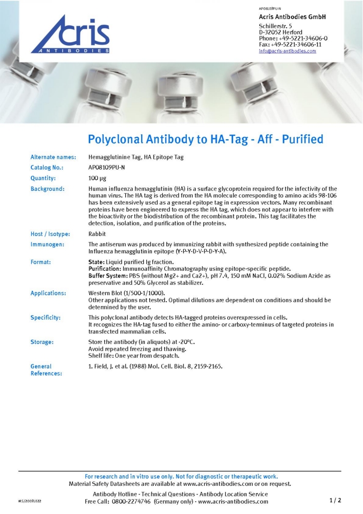 랩캠퍼스(Labcampus) [항체] HATag